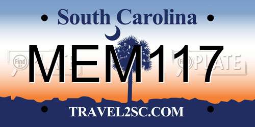 MEM117 South Carolina License Plate