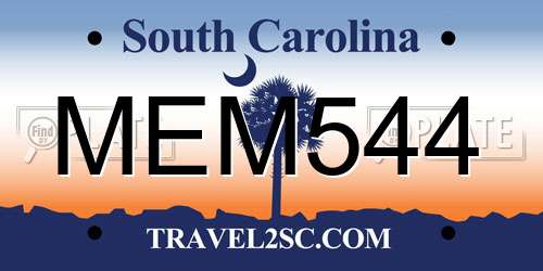 MEM544 South Carolina License Plate