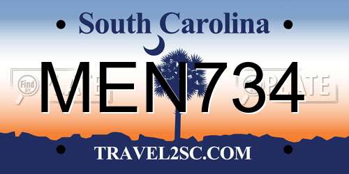 MEN734 South Carolina License Plate