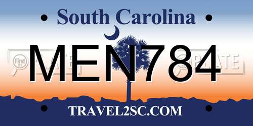 MEN784 South Carolina License Plate