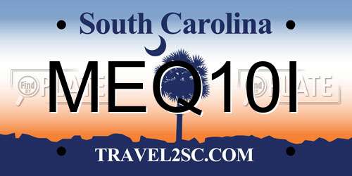 MEQ10I South Carolina License Plate
