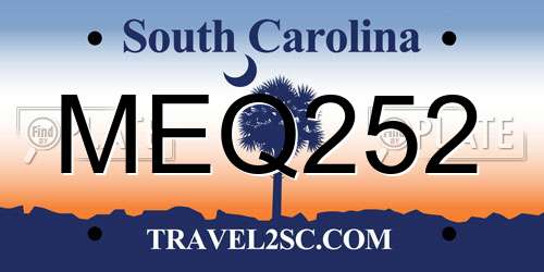 MEQ252 South Carolina License Plate