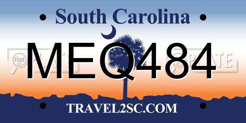 MEQ484 South Carolina License Plate