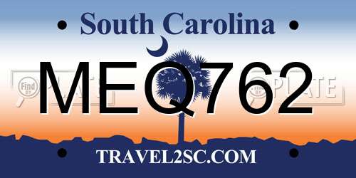 MEQ762 South Carolina License Plate