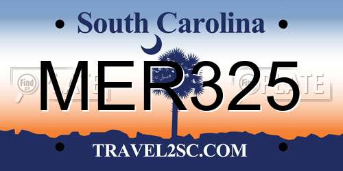 MER325 South Carolina License Plate