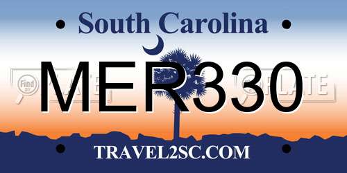 MER330 South Carolina License Plate