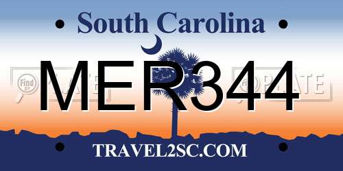 MER344 South Carolina License Plate