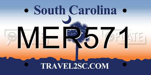 MER571 South Carolina License Plate
