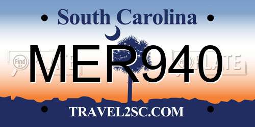 MER940 South Carolina License Plate