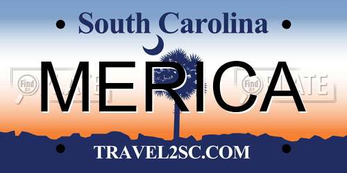 MERICA South Carolina License Plate