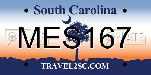 MES167 South Carolina License Plate