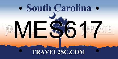MES617 South Carolina License Plate