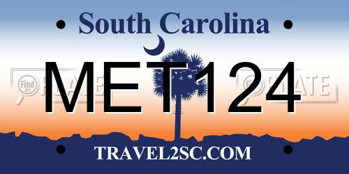 MET124 South Carolina License Plate