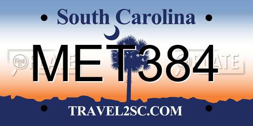 MET384 South Carolina License Plate
