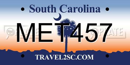 MET457 South Carolina License Plate