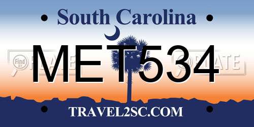 MET534 South Carolina License Plate