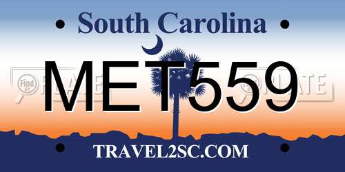 MET559 South Carolina License Plate