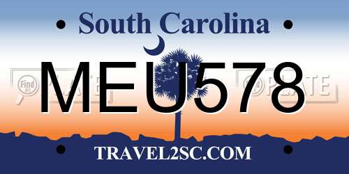 MEU578 South Carolina License Plate