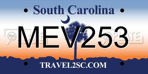 MEV253 South Carolina License Plate