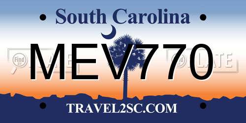MEV770 South Carolina License Plate