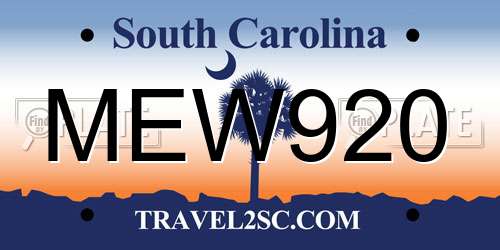 MEW920 South Carolina License Plate