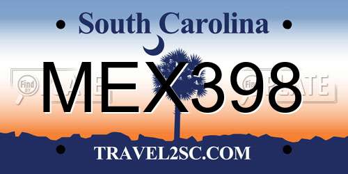 MEX398 South Carolina License Plate