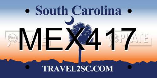MEX417 South Carolina License Plate