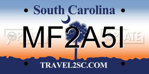 MF2A5I South Carolina License Plate