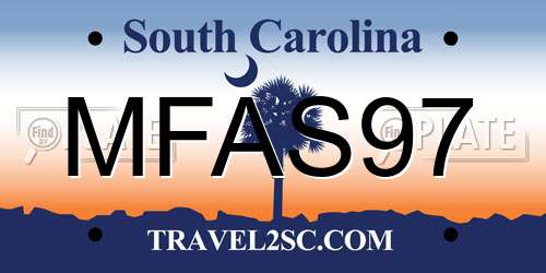 MFAS97 South Carolina License Plate
