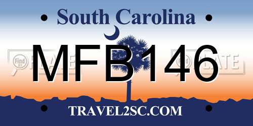 MFB146 South Carolina License Plate