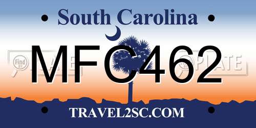 MFC462 South Carolina License Plate