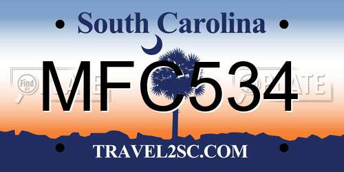 MFC534 South Carolina License Plate