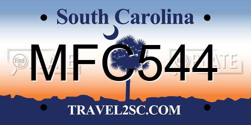 MFC544 South Carolina License Plate