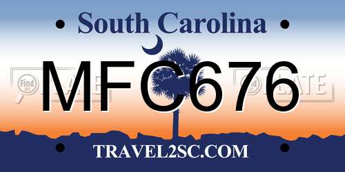 MFC676 South Carolina License Plate