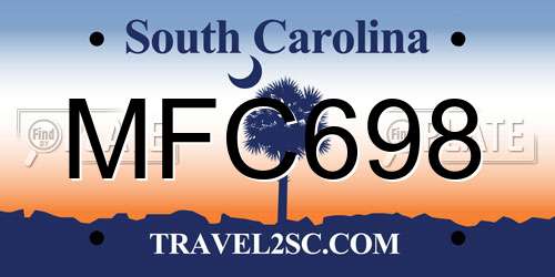 MFC698 South Carolina License Plate