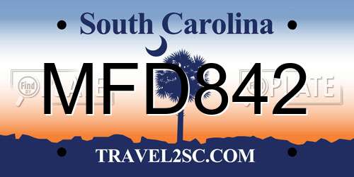 MFD842 South Carolina License Plate