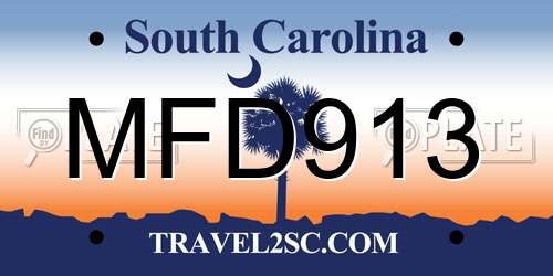 MFD913 South Carolina License Plate