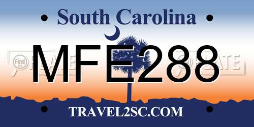 MFE288 South Carolina License Plate