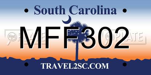 MFF302 South Carolina License Plate
