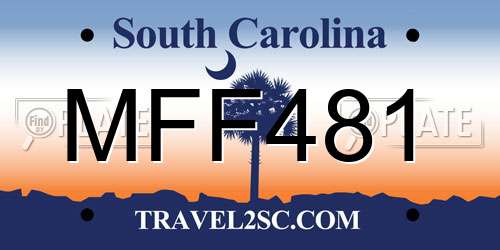 MFF481 South Carolina License Plate