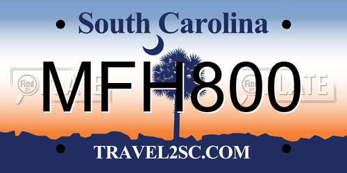 MFH800 South Carolina License Plate