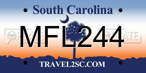 MFL244 South Carolina License Plate