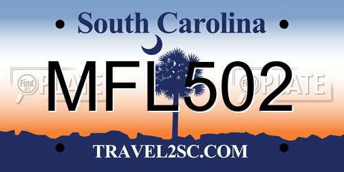 MFL502 South Carolina License Plate
