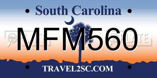 MFM560 South Carolina License Plate