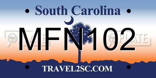 MFN102 South Carolina License Plate