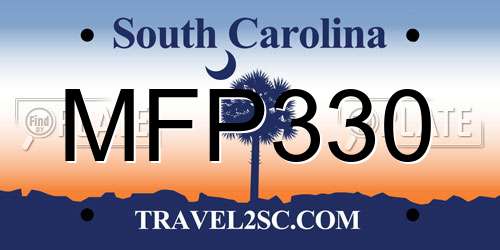MFP330 South Carolina License Plate