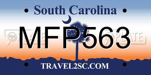 MFP563 South Carolina License Plate