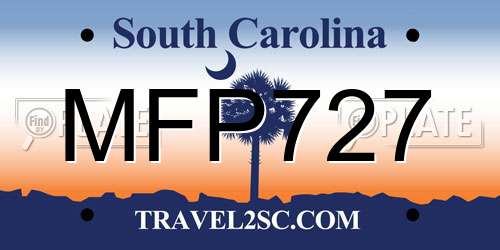 MFP727 South Carolina License Plate