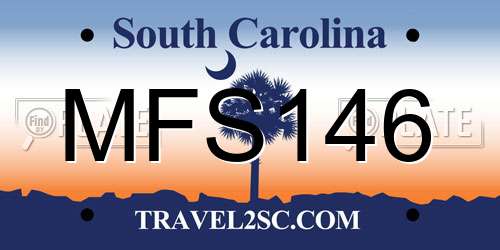 MFS146 South Carolina License Plate