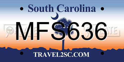 MFS636 South Carolina License Plate
